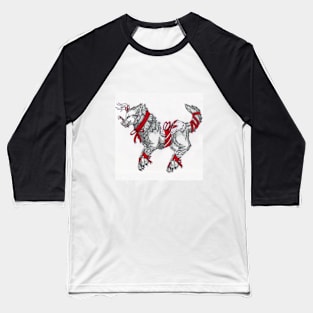 Christmas Wolf Baseball T-Shirt